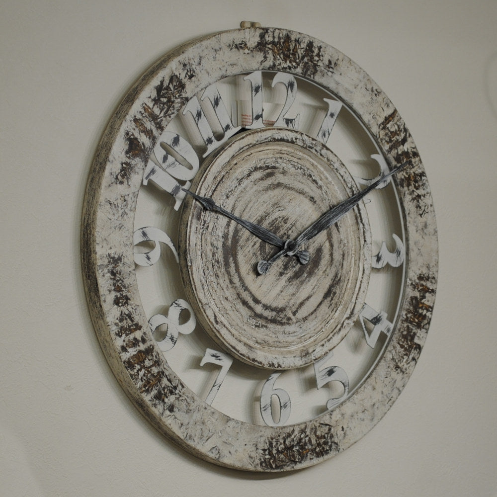 時計 壁掛け時計 オシャレ 丸 アンティーク風 掛時計 スケルトン カフェ クラシック ウォールクロック EthnicClockMakerts 306028