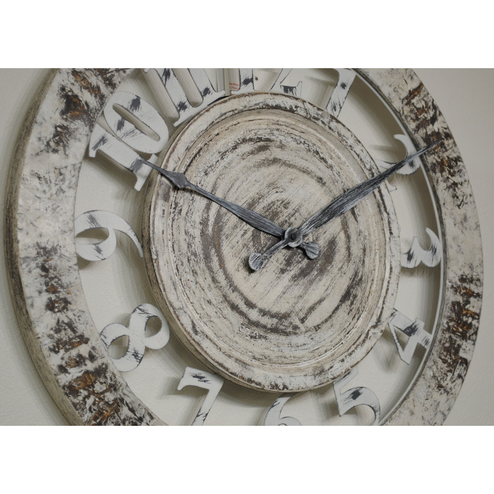 時計 壁掛け時計 オシャレ 丸 アンティーク風 掛時計 スケルトン カフェ クラシック ウォールクロック EthnicClockMakerts 306028