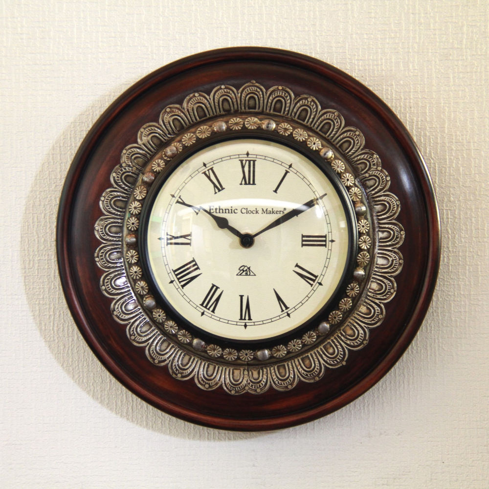 時計 壁掛け時計 掛時計 オシャレ おしゃれ ウォールクロック ウォール クロック 丸型時計 EthnicClockMakerts 306037