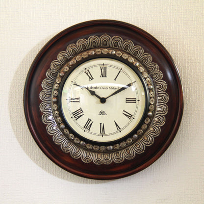 時計 壁掛け時計 掛時計 オシャレ おしゃれ ウォールクロック ウォール クロック 丸型時計 EthnicClockMakerts 306037