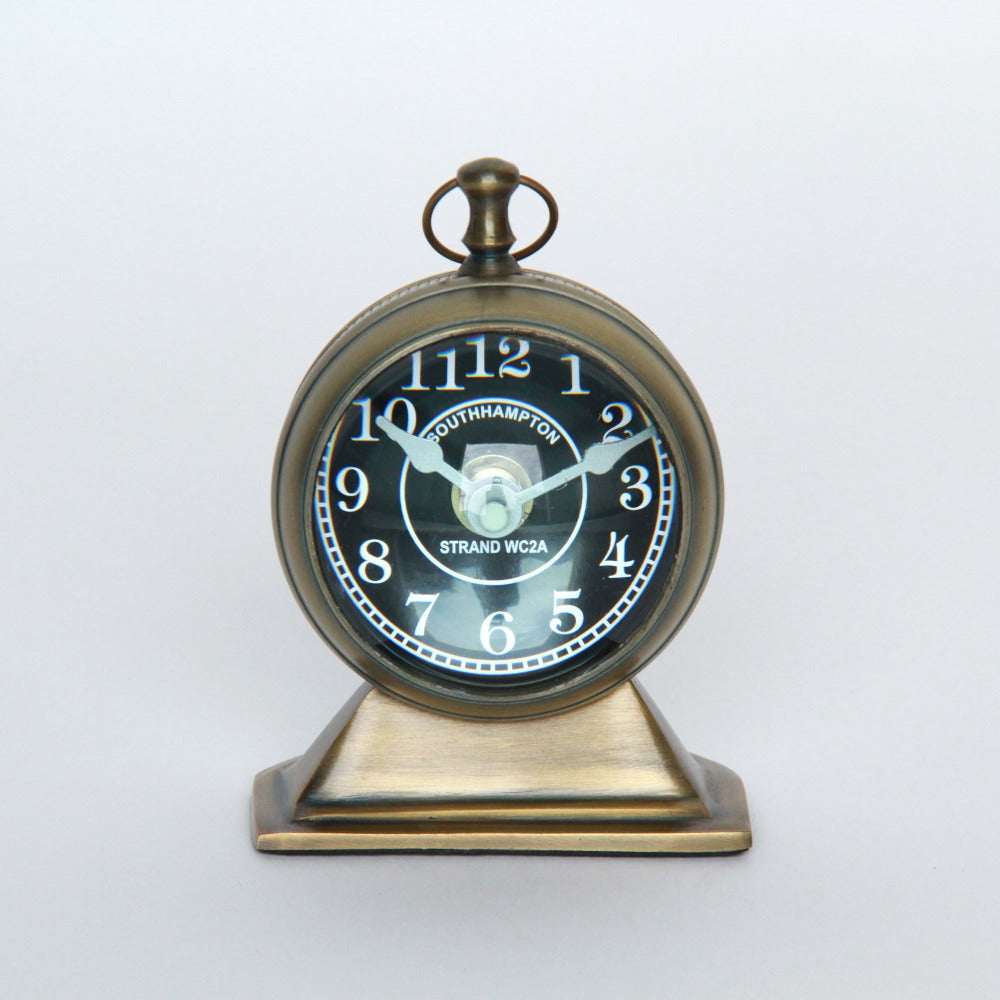 時計 球型置時計 レンズ時計 置時計 インテリア時計 真鍮製時計 インテリア雑貨 テーブルクロック アンティーク風置時計 真鍮雑貨 310002