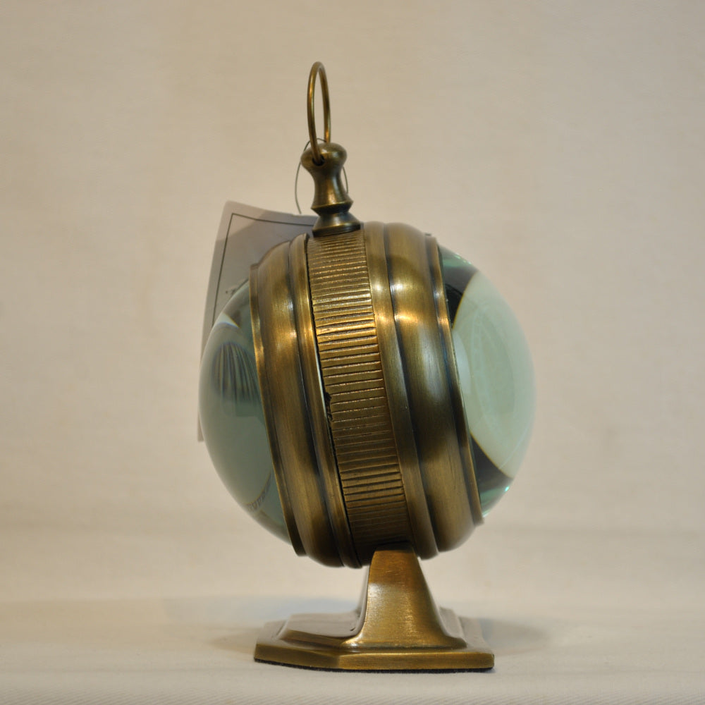 時計 球型置時計 レンズ時計 置時計 インテリア時計 真鍮製時計 インテリア雑貨 テーブルクロック アンティーク風置時計 真鍮雑貨 310002