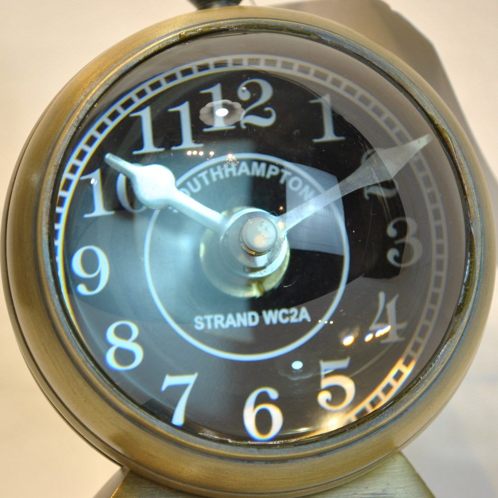 時計 球型置時計 レンズ時計 置時計 インテリア時計 真鍮製時計 インテリア雑貨 テーブルクロック アンティーク風置時計 真鍮雑貨 310002