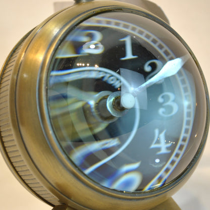 時計 球型置時計 レンズ時計 置時計 インテリア時計 真鍮製時計 インテリア雑貨 テーブルクロック アンティーク風置時計 真鍮雑貨 310002