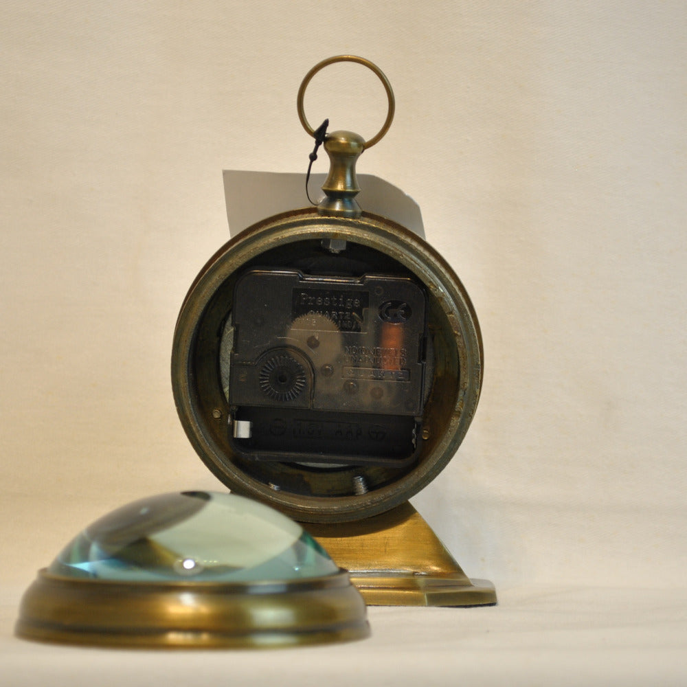 時計 球型置時計 レンズ時計 置時計 インテリア時計 真鍮製時計 インテリア雑貨 テーブルクロック アンティーク風置時計 真鍮雑貨 310002