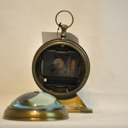 時計 球型置時計 レンズ時計 置時計 インテリア時計 真鍮製時計 インテリア雑貨 テーブルクロック アンティーク風置時計 真鍮雑貨 310002