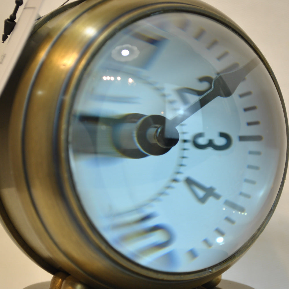 時計 球型置時計 レンズ時計 置時計 インテリア時計 真鍮製時計 インテリア雑貨 テーブルクロック アンティーク風置時計 真鍮雑貨 310003