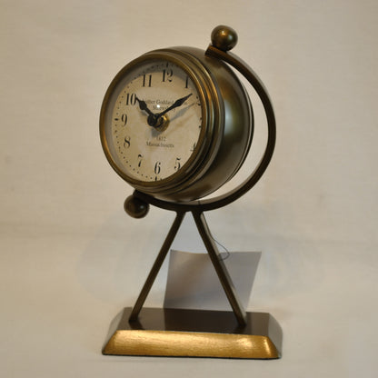 時計 地球儀型 置時計 地球儀型置時計 地球儀型時計 インテリア時計 真鍮製時計 インテリア雑貨 テーブルクロック アンティーク風置時計 真鍮雑貨 310004