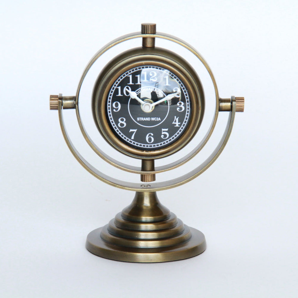 時計 天球儀型 置時計 天球儀型置時計 天球儀型時計 インテリア時計 真鍮製時計 インテリア雑貨 テーブルクロック アンティーク風置時計 真鍮雑貨 310005