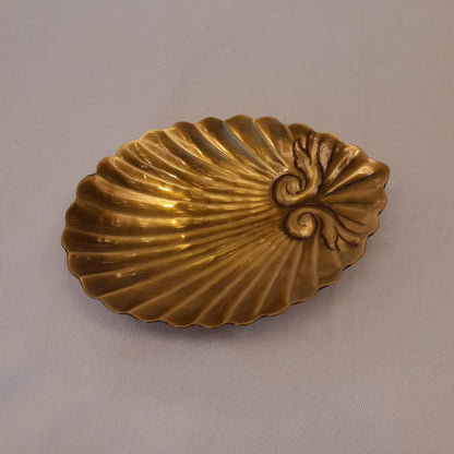 トレイ アクセサリートレイ シェル型トレイ 真鍮製トレイ 小物入れ アンティーク風トレイ 真鍮雑貨 325044