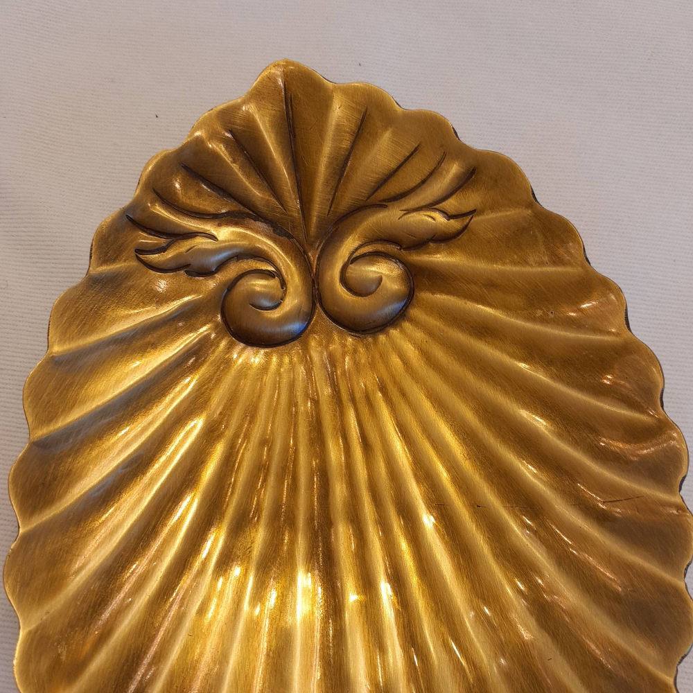 トレイ アクセサリートレイ シェル型トレイ 真鍮製トレイ 小物入れ アンティーク風トレイ 真鍮雑貨 325044