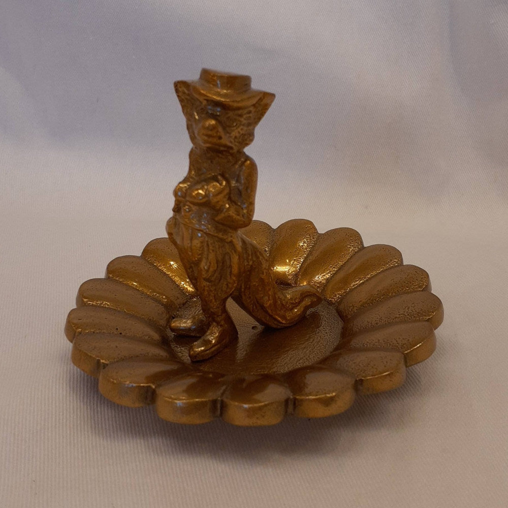 プレート アクセサリートレイ ブレスレッドホルダー 狐オブジェ 狐男爵 キタキツネ 置物 オーナメント アニマルトレイ アルミニウム製トレイ 小物入れ アンティーク風トレイ 雑貨 325051