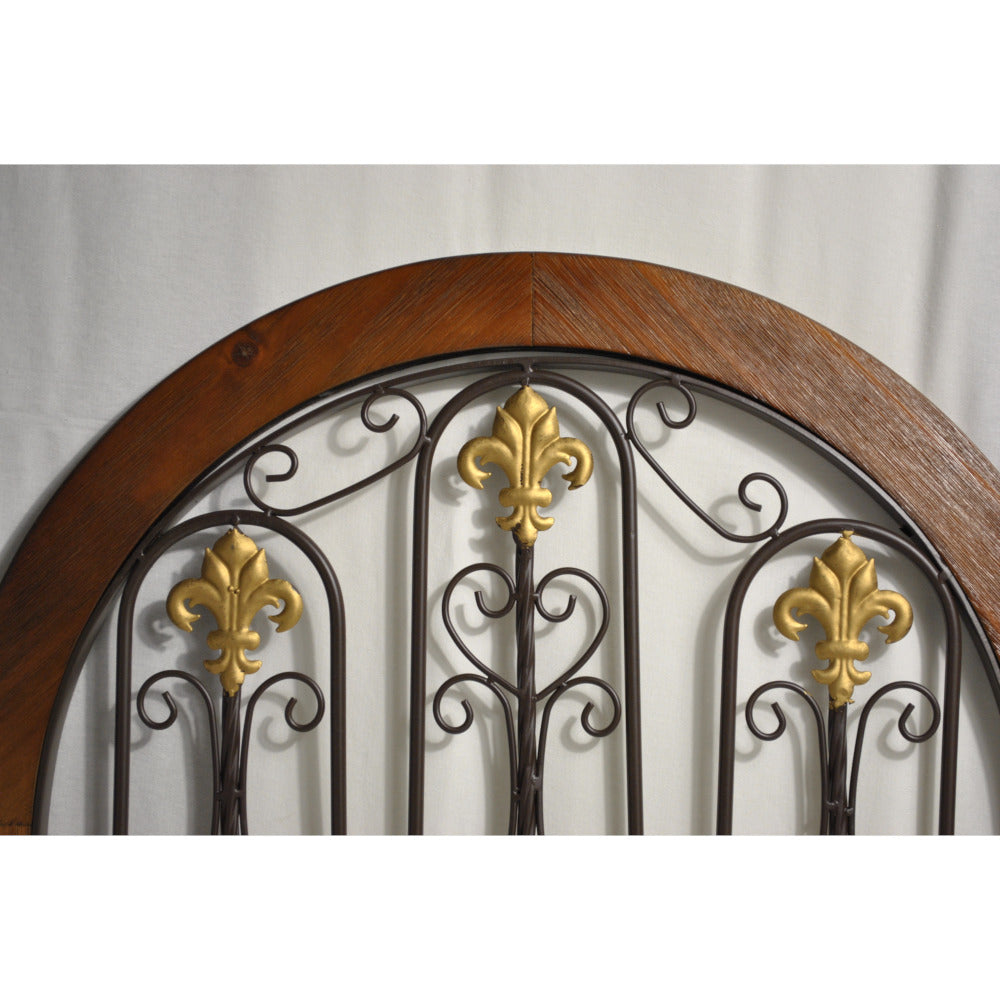 壁飾り ロートアイアン 壁掛けボード ウォールデコレーション 半円形 パネル アンティーク風パネル壁掛け 鉄製壁掛け額 350013