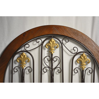 壁飾り ロートアイアン 壁掛けボード ウォールデコレーション 半円形 パネル アンティーク風パネル壁掛け 鉄製壁掛け額 350013