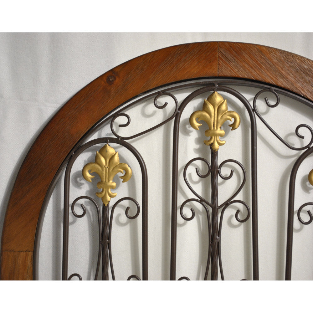 壁飾り ロートアイアン 壁掛けボード ウォールデコレーション 半円形 パネル アンティーク風パネル壁掛け 鉄製壁掛け額 350013