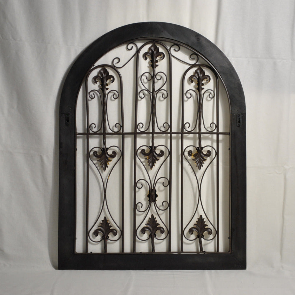 壁飾り ロートアイアン 壁掛けボード ウォールデコレーション 半円形 パネル アンティーク風パネル壁掛け 鉄製壁掛け額 350013