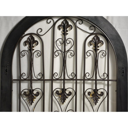 壁飾り ロートアイアン 壁掛けボード ウォールデコレーション 半円形 パネル アンティーク風パネル壁掛け 鉄製壁掛け額 350013