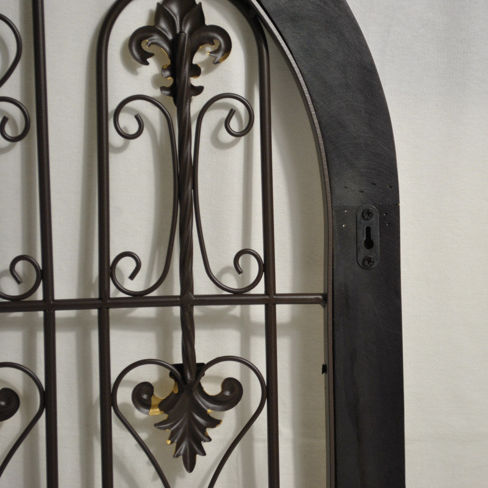 壁飾り ロートアイアン 壁掛けボード ウォールデコレーション 半円形 パネル アンティーク風パネル壁掛け 鉄製壁掛け額 350013