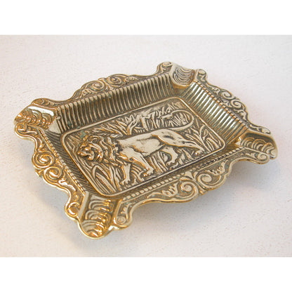 灰皿 シュートレイ シュートレー ライオン 獅子 STILARS スティラーズ 真鍮 ブラス イタリア製 アンティーク調 雑貨 388279