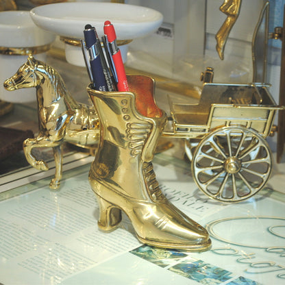 ブーツ 靴 パスタスケール ペン立て 真鍮 ブラス イタリア製 アンティーク調 雑貨 388286