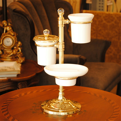 コスメツリー ソープデュッシュ イタリア製 おしゃれ 陶器 イタリアンクラシック 真鍮 ブラス製 かわいい サニタリー 洗面 インテリア雑貨 置物 388311