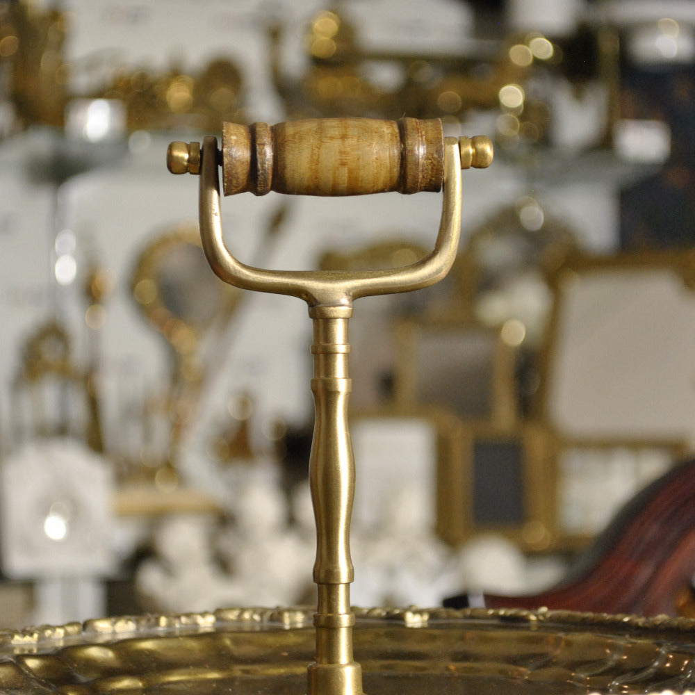 アフタヌーンティースタンド 真鍮雑貨 ケーキスタンド 真鍮製プレート 2段プレート 真鍮 2段トレー ディスプレイプレート クラシック アンティーク風 7347060