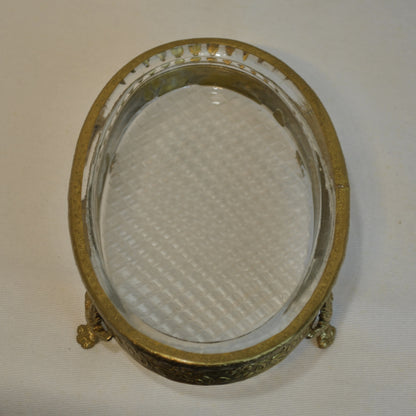 ソープディッシュ 石鹸置き グラスボウル 真鍮製 トレイ ガラストレイ 小物入れ アンティーク風ガラス器 真鍮雑貨 7347065