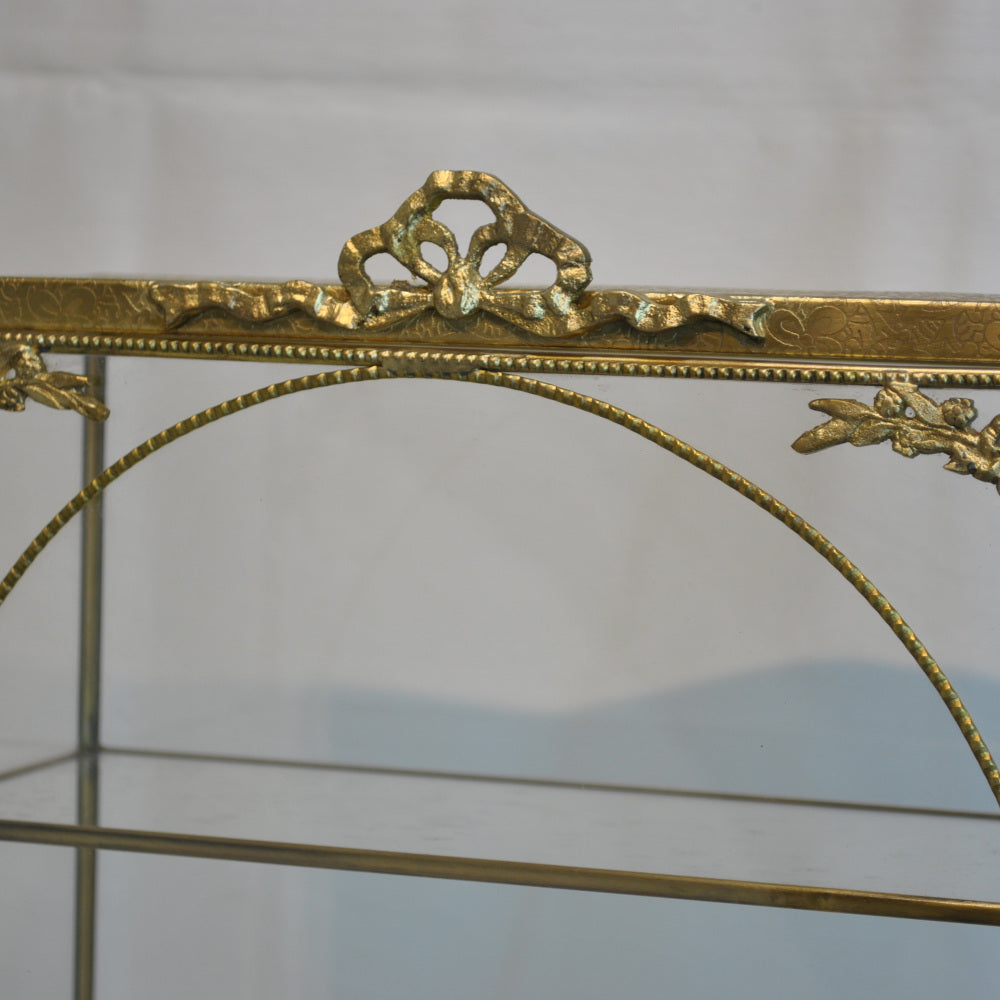 アクセサリーキャビネット キュリオケース 真鍮製 ガラスケース 3段キャビネット ガラスドアキャビネット アクセサリーケース ディスプレイキャビネット 7347075