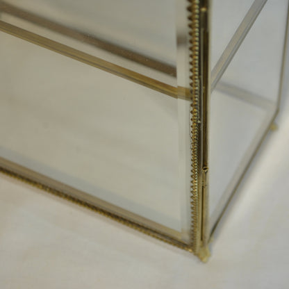 アクセサリーキャビネット キュリオケース 真鍮製 ガラスケース 2段キャビネット ガラスドアキャビネット アクセサリーケース ディスプレイキャビネット 7347092