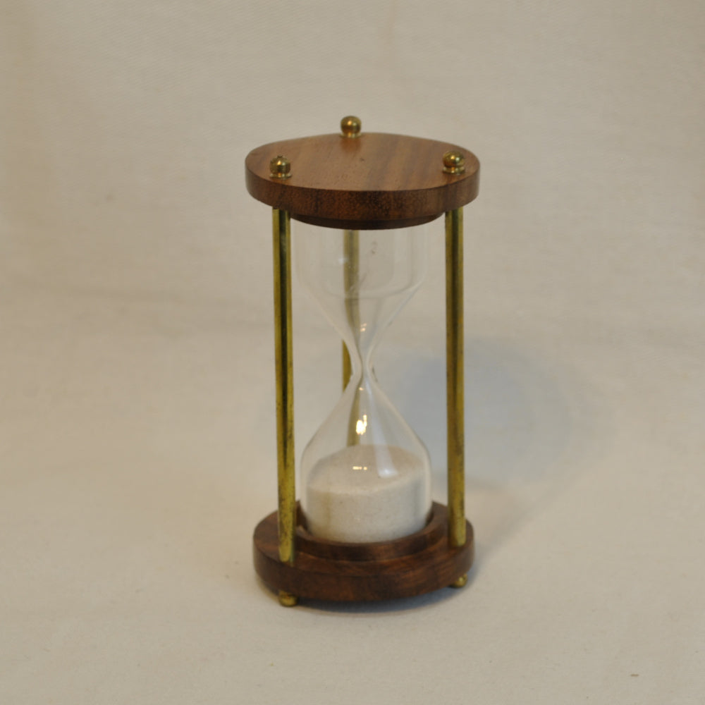 砂時計 時計 1分計 木製 真鍮製 雑貨 置き時計 インテリア時計 アンティーク風砂時計 真鍮雑貨 7382019