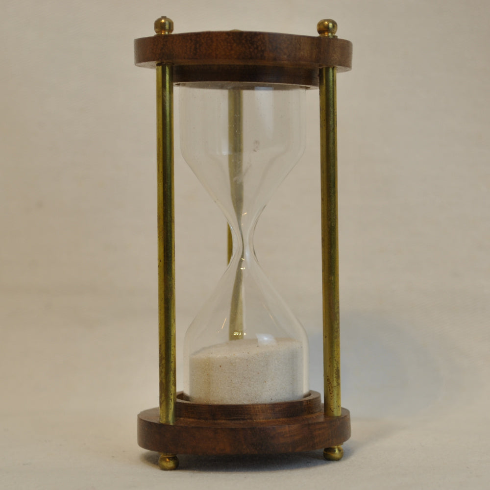 砂時計 時計 1分計 木製 真鍮製 雑貨 置き時計 インテリア時計 アンティーク風砂時計 真鍮雑貨 7382019