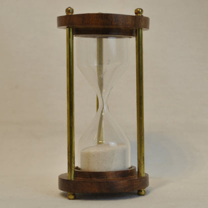 砂時計 時計 1分計 木製 真鍮製 雑貨 置き時計 インテリア時計 アンティーク風砂時計 真鍮雑貨 7382019