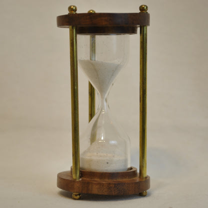 砂時計 時計 1分計 木製 真鍮製 雑貨 置き時計 インテリア時計 アンティーク風砂時計 真鍮雑貨 7382019
