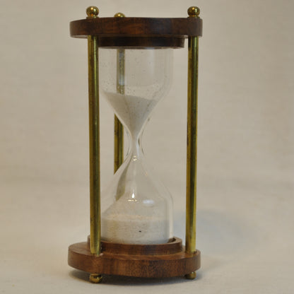 砂時計 時計 1分計 木製 真鍮製 雑貨 置き時計 インテリア時計 アンティーク風砂時計 真鍮雑貨 7382019