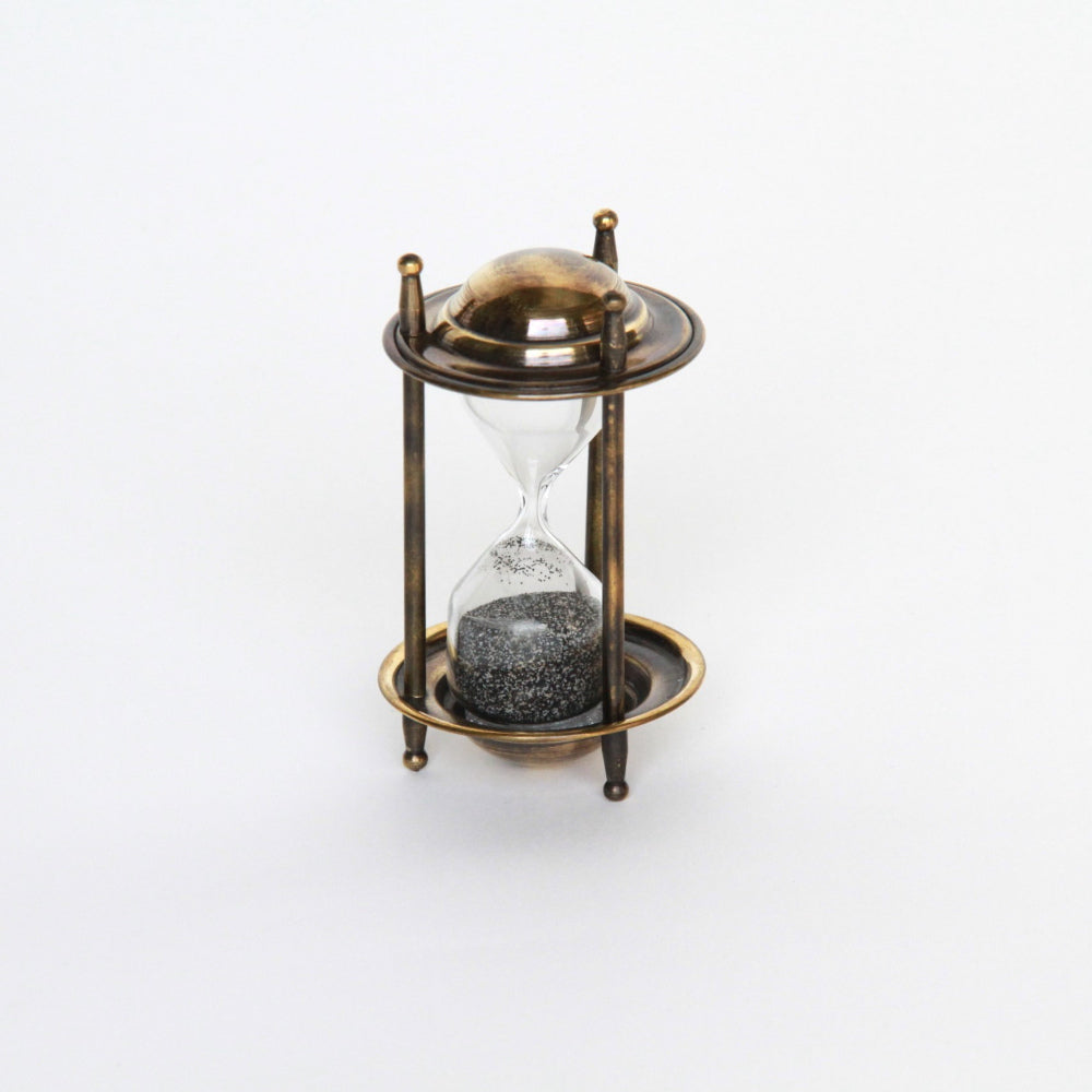 砂時計 時計 50秒計 真鍮製 雑貨 置き時計 インテリア時計 アンティーク風砂時計 真鍮雑貨 7382020