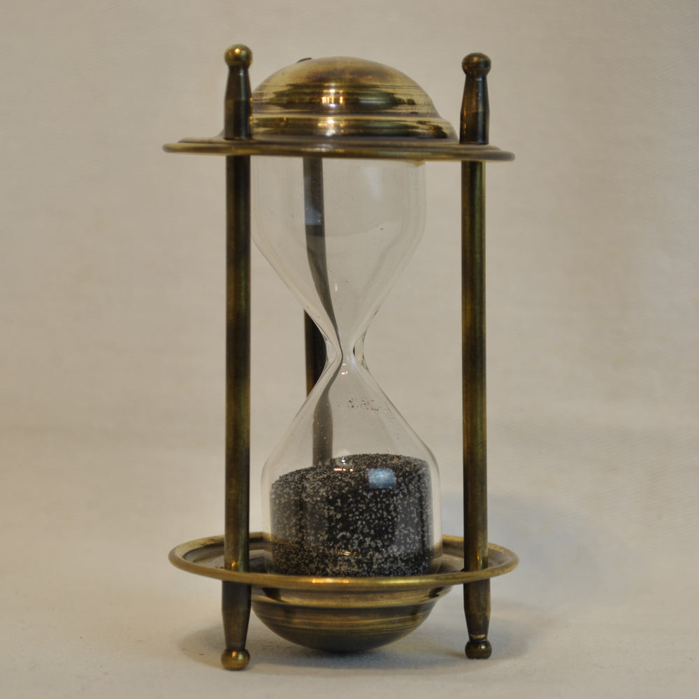 砂時計 時計 50秒計 真鍮製 雑貨 置き時計 インテリア時計 アンティーク風砂時計 真鍮雑貨 7382020