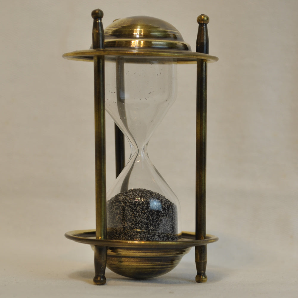 砂時計 時計 50秒計 真鍮製 雑貨 置き時計 インテリア時計 アンティーク風砂時計 真鍮雑貨 7382020