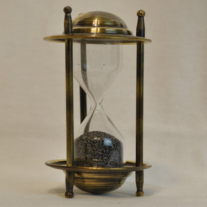 砂時計 時計 50秒計 真鍮製 雑貨 置き時計 インテリア時計 アンティーク風砂時計 真鍮雑貨 7382020