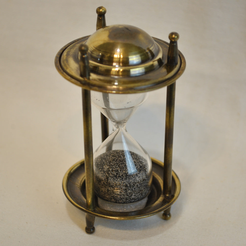 砂時計 時計 50秒計 真鍮製 雑貨 置き時計 インテリア時計 アンティーク風砂時計 真鍮雑貨 7382020