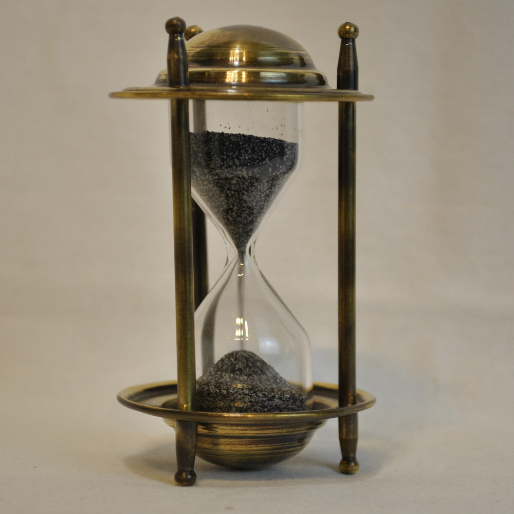 砂時計 時計 50秒計 真鍮製 雑貨 置き時計 インテリア時計 アンティーク風砂時計 真鍮雑貨 7382020