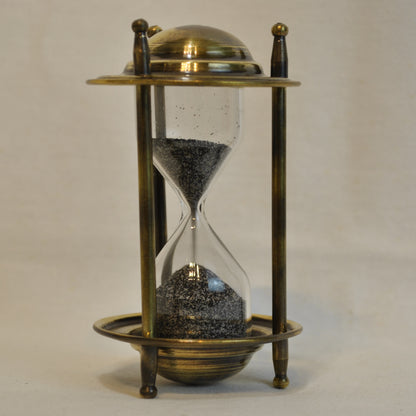 砂時計 時計 50秒計 真鍮製 雑貨 置き時計 インテリア時計 アンティーク風砂時計 真鍮雑貨 7382020