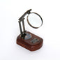 拡大鏡 虫眼鏡 置物 インテリア雑貨 オーナメント 真鍮製拡大鏡 台座付き拡大鏡 卓上拡大鏡 アンティーク風拡大鏡 真鍮雑貨 7382021