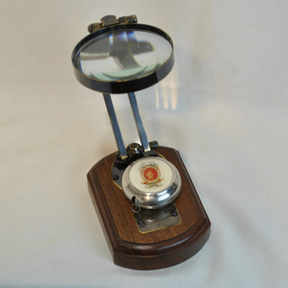 拡大鏡 虫眼鏡 置物 インテリア雑貨 オーナメント 真鍮製拡大鏡 台座付き拡大鏡 卓上拡大鏡 アンティーク風拡大鏡 真鍮雑貨 7382021