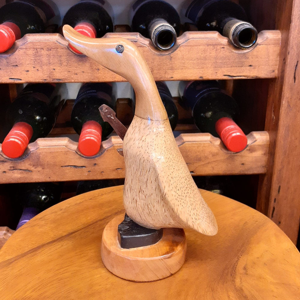 ダック 流しダック カービング ギターを持ったアヒル オブジェ デコイ バンブー彫り 置物 雑貨 インテリア雑貨 7386001