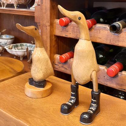 ダック 流しダック カービング ギターを持ったアヒル オブジェ デコイ バンブー彫り 置物 雑貨 インテリア雑貨 7386001