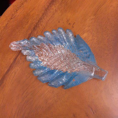 葉っぱトレイ リーフプレート リーフ置物 オブジェ グラスアート ガラス グラスリーフ インテリア 雑貨 ガラスのオブジェ リーフ 7688015