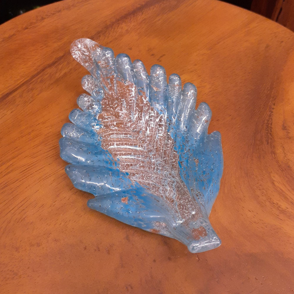 葉っぱトレイ リーフプレート リーフ置物 オブジェ グラスアート ガラス グラスリーフ インテリア 雑貨 ガラスのオブジェ リーフ 7688015