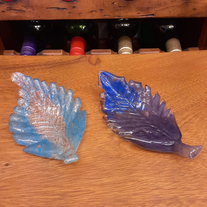 葉っぱトレイ リーフプレート リーフ置物 オブジェ グラスアート ガラス グラスリーフ インテリア 雑貨 ガラスのオブジェ リーフ 7688015