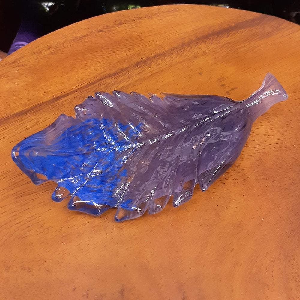 葉っぱトレイ リーフプレート リーフ置物 オブジェ グラスアート ガラス グラスリーフ インテリア 雑貨 ガラスのオブジェ リーフ 7688016