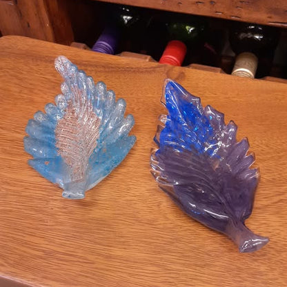 葉っぱトレイ リーフプレート リーフ置物 オブジェ グラスアート ガラス グラスリーフ インテリア 雑貨 ガラスのオブジェ リーフ 7688016